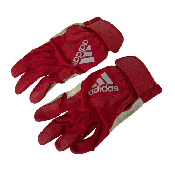 Adidas Red & White Batting Gloves Baseball Or Softball Youth Small - Picture 2 of 4